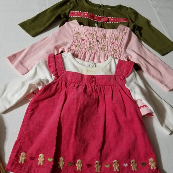 Gymboree Gingerbread Girl 3-6 Month NWT Light pink top & Green top, jeans, tan p - Picture 8 of 8